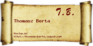 Thomasz Berta névjegykártya